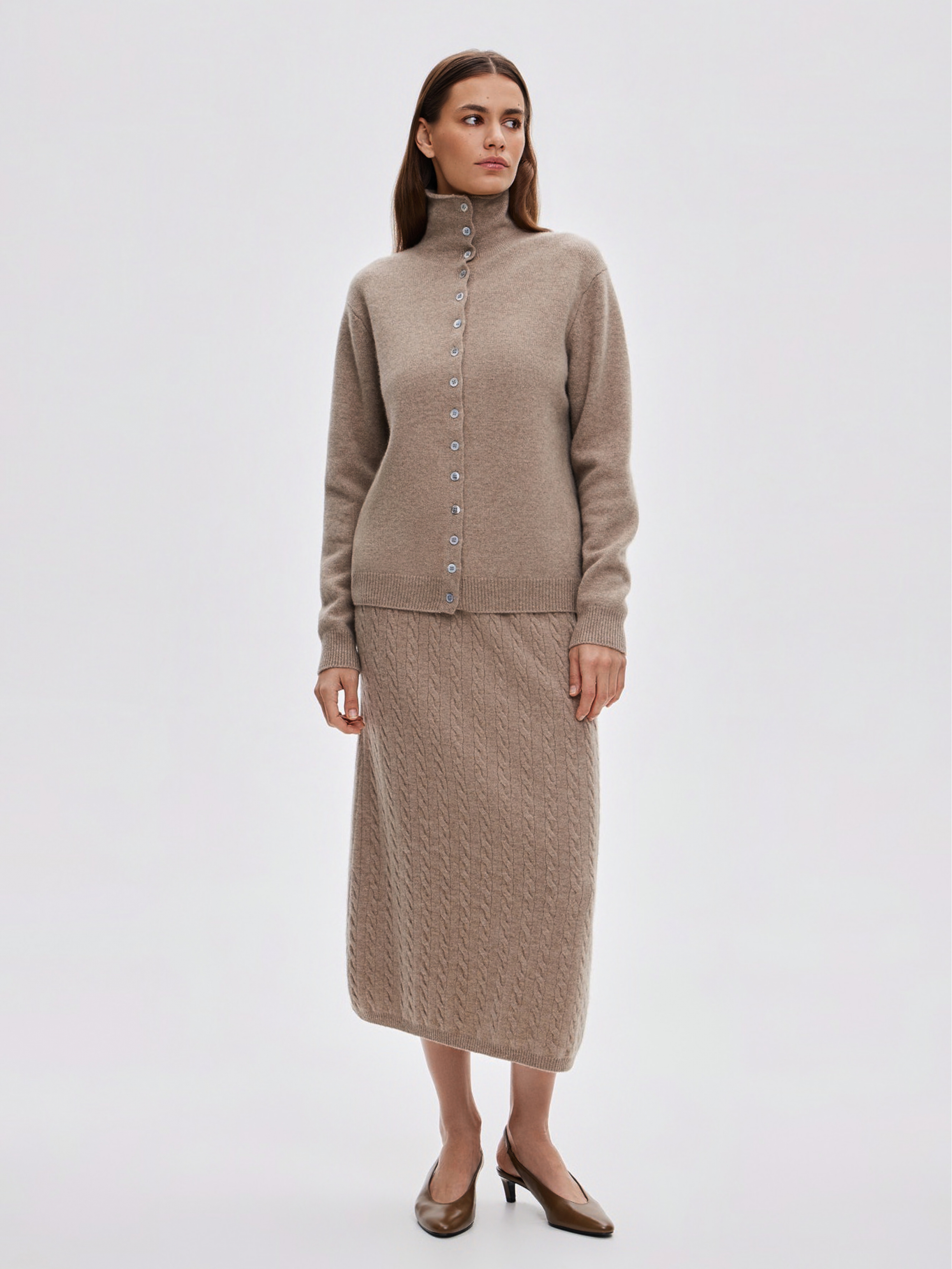 КАРДИГАН С ВОРОТНИКОМ BROWN ELEGANCE