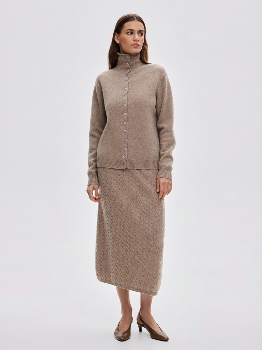 КАРДИГАН С ВОРОТНИКОМ BROWN ELEGANCE