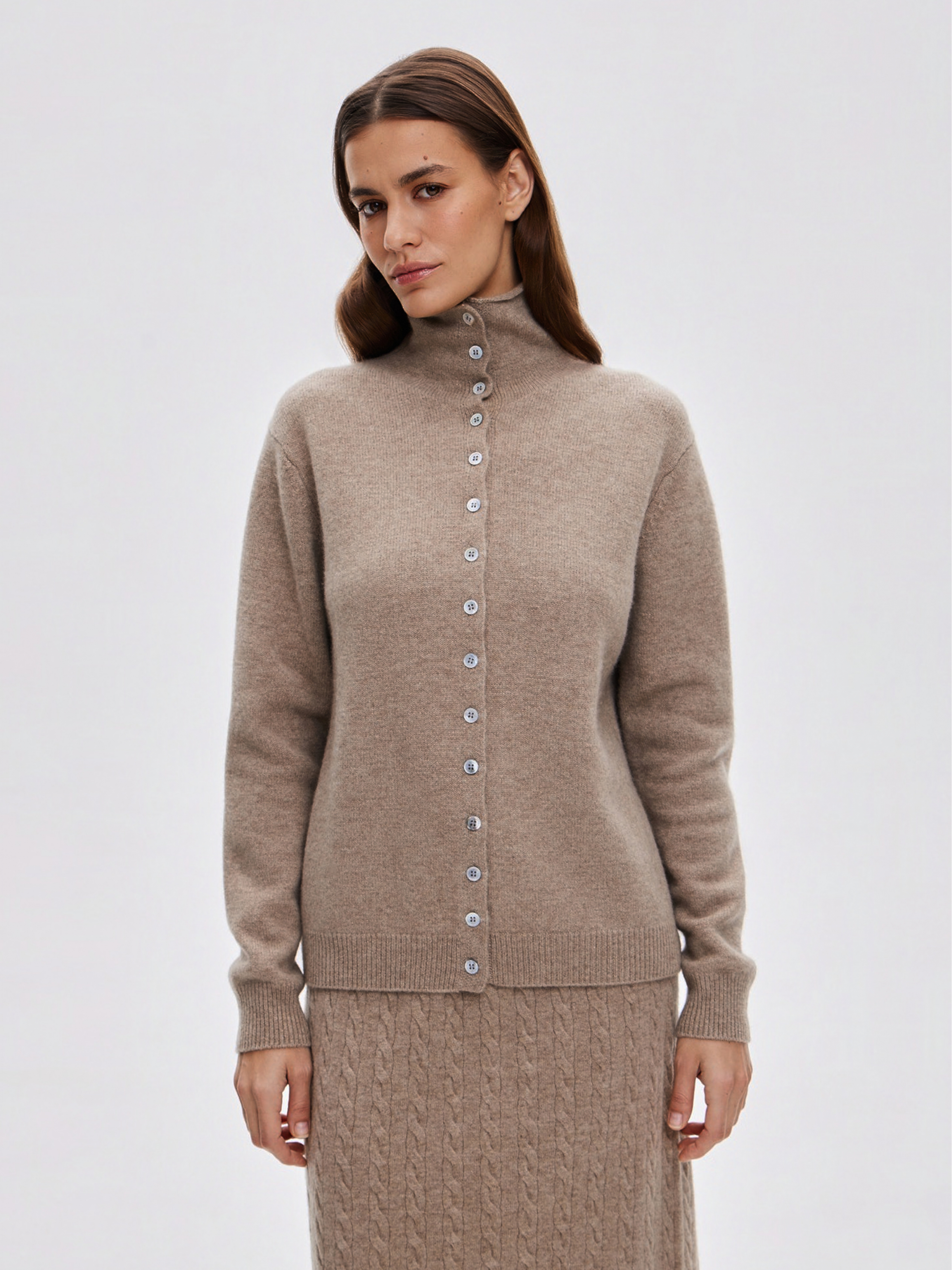 КАРДИГАН С ВОРОТНИКОМ BROWN ELEGANCE