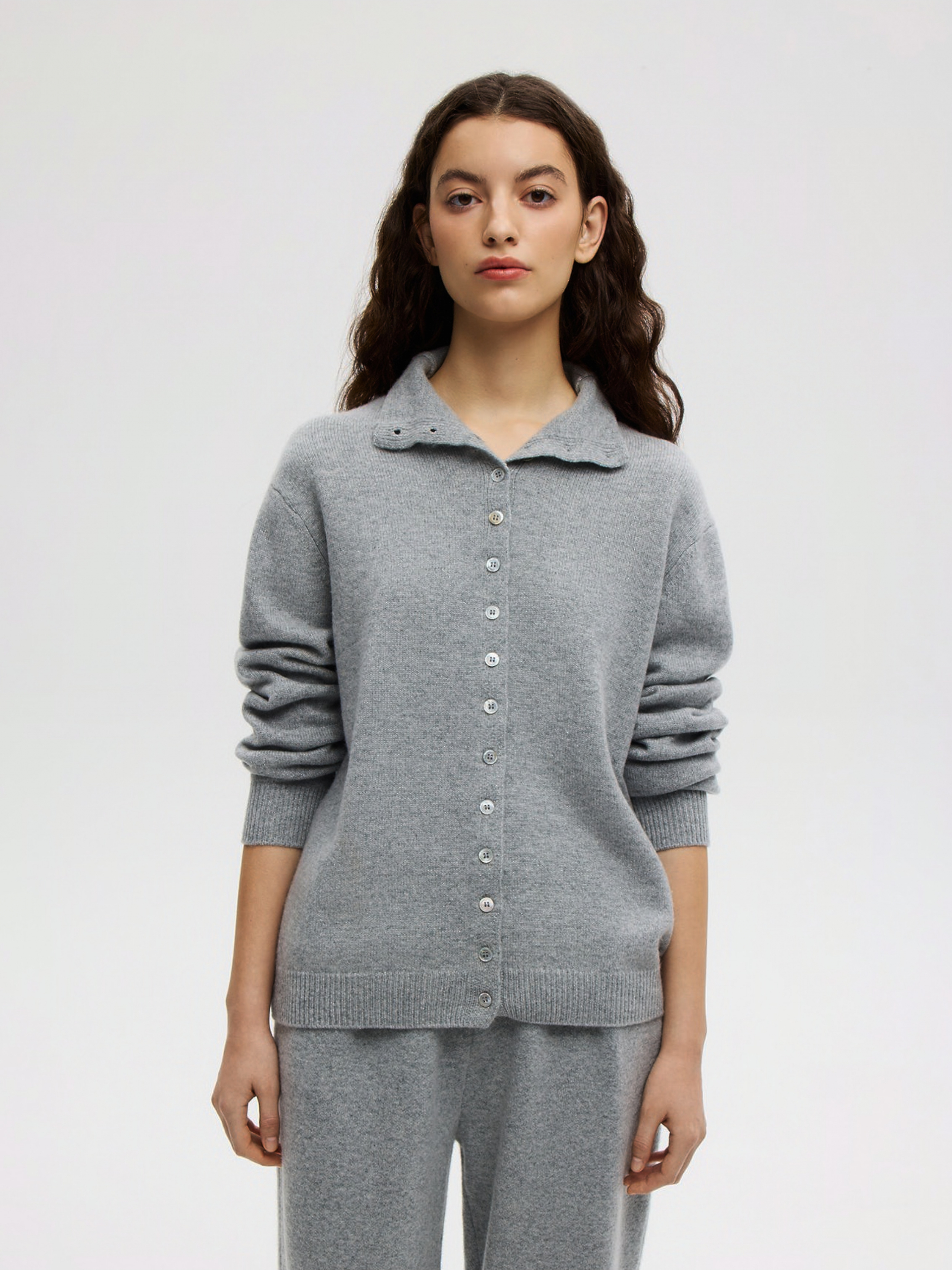 КАРДИГАН С ВОРОТНИКОМ CLOUD GRAY 