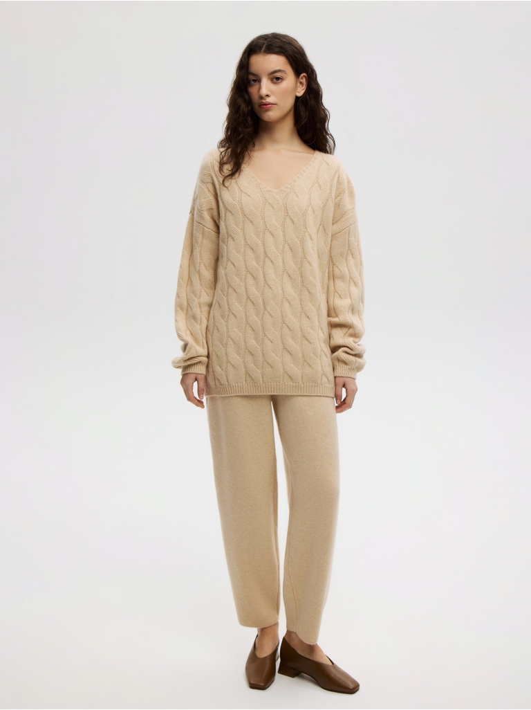 VANILLA BLEND CABLE-KNIT PULLOVER