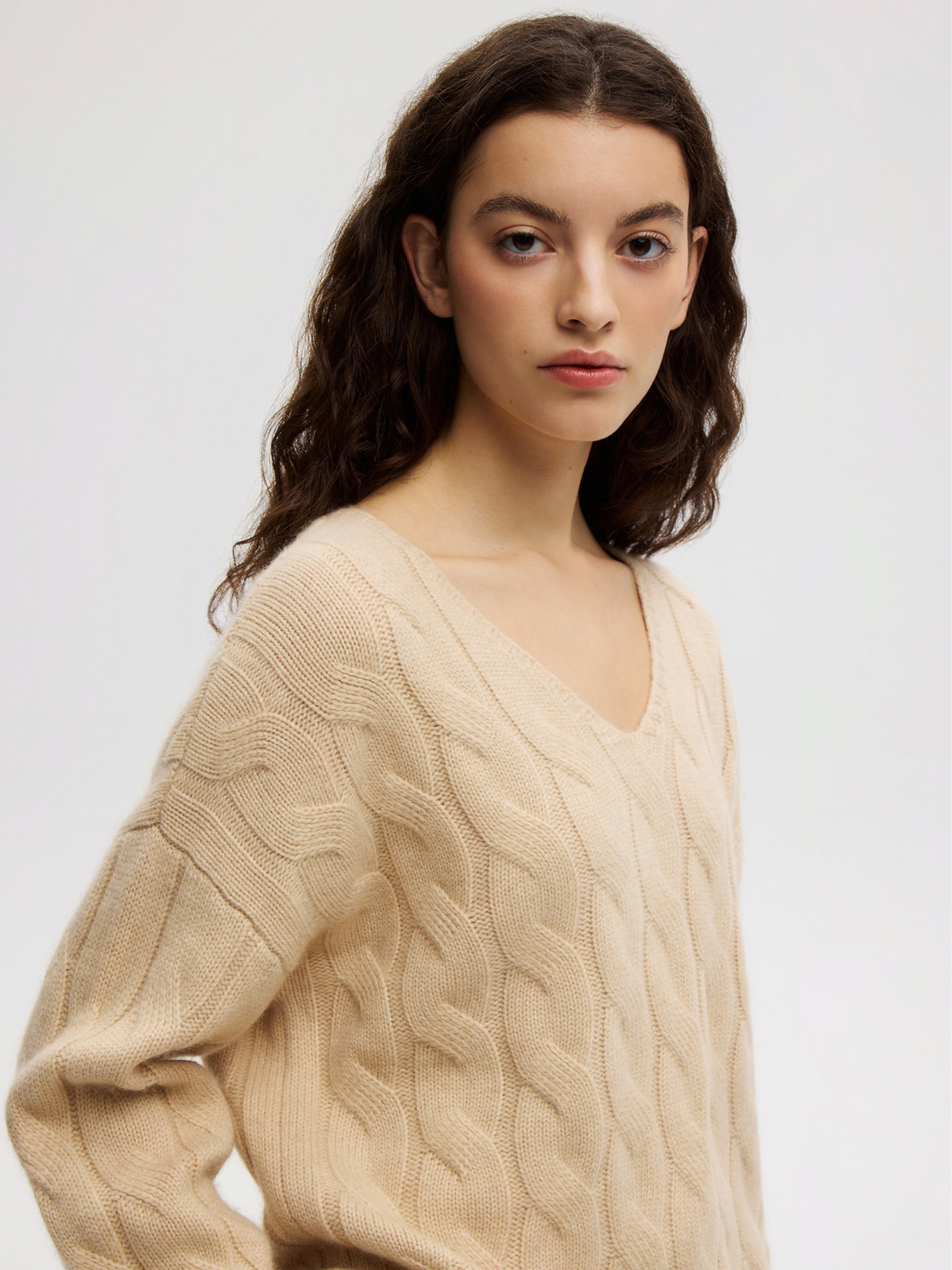VANILLA BLEND CABLE-KNIT PULLOVER