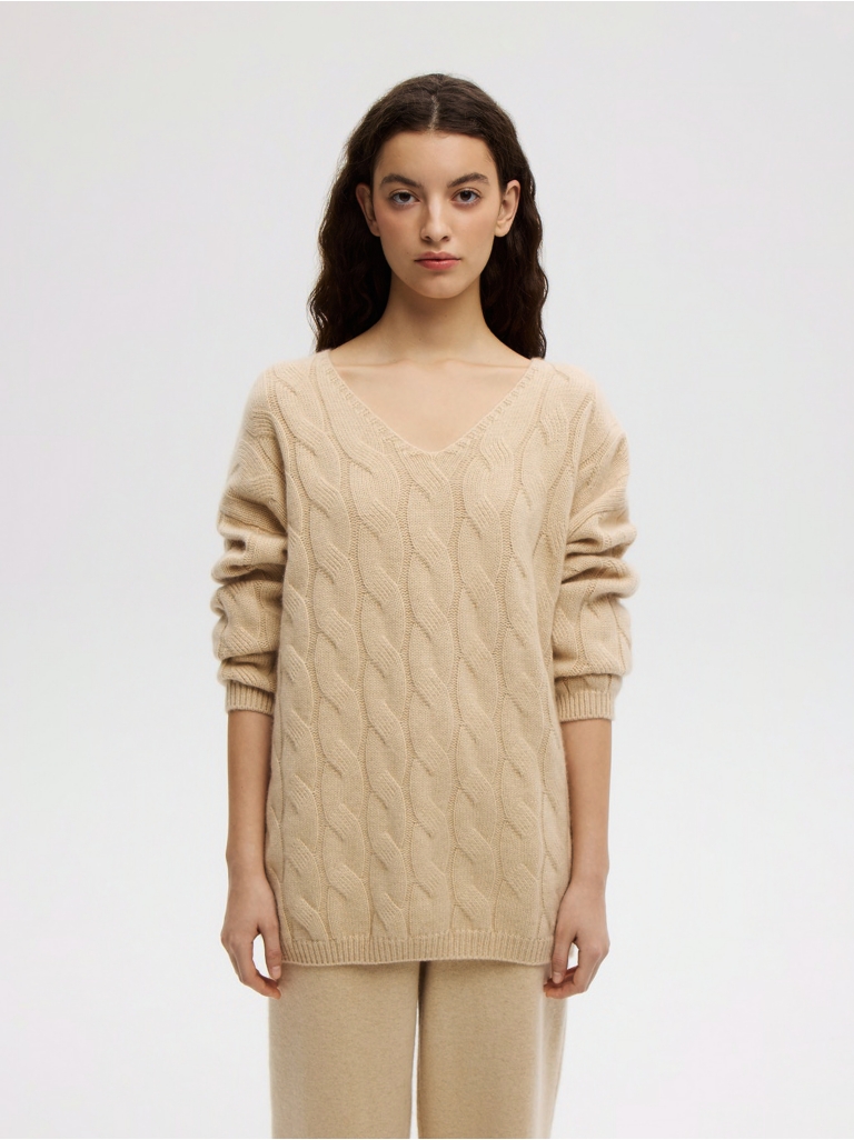 VANILLA BLEND CABLE-KNIT PULLOVER