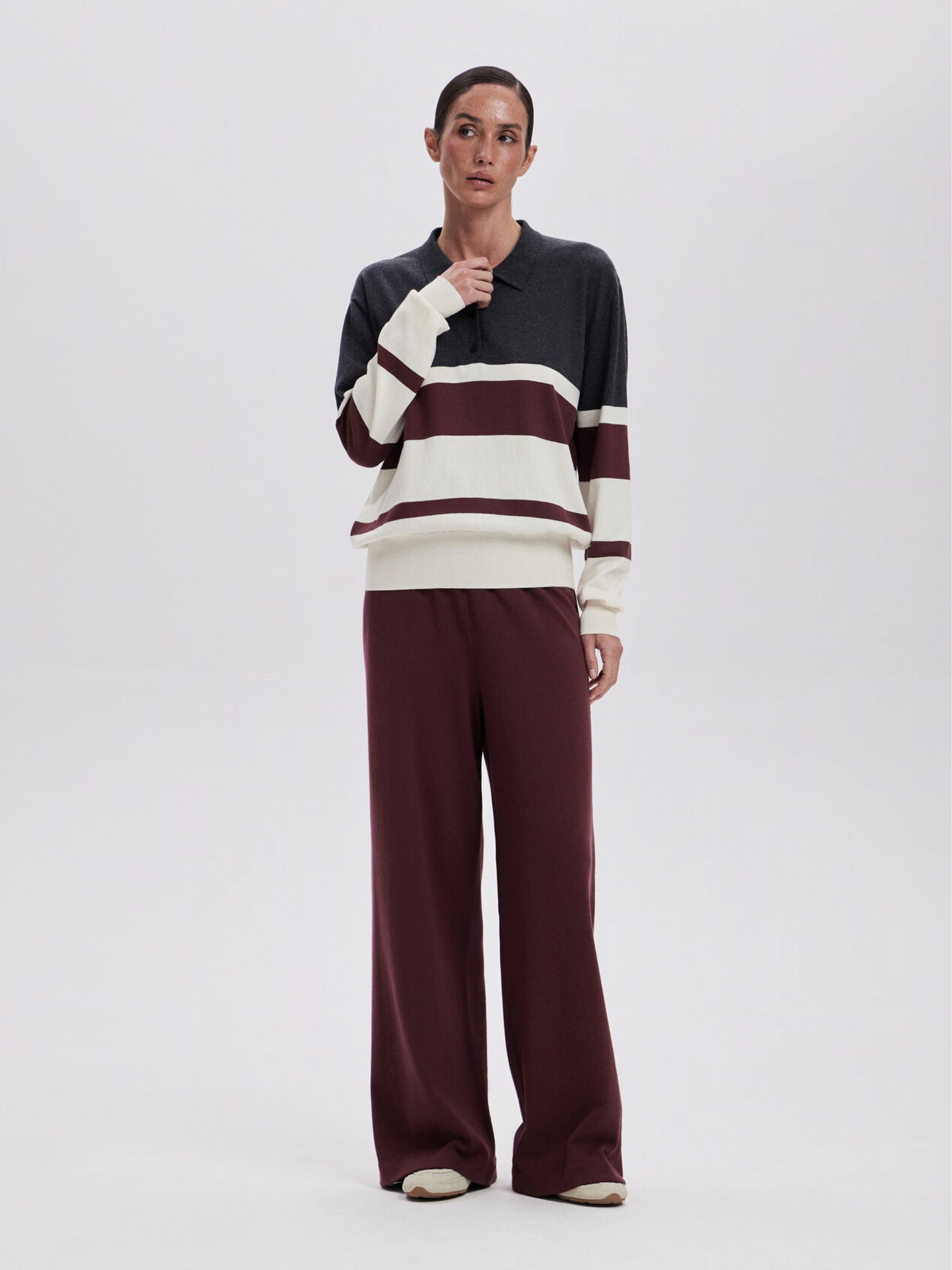 CHERRY STRIPES POLO JUMPER