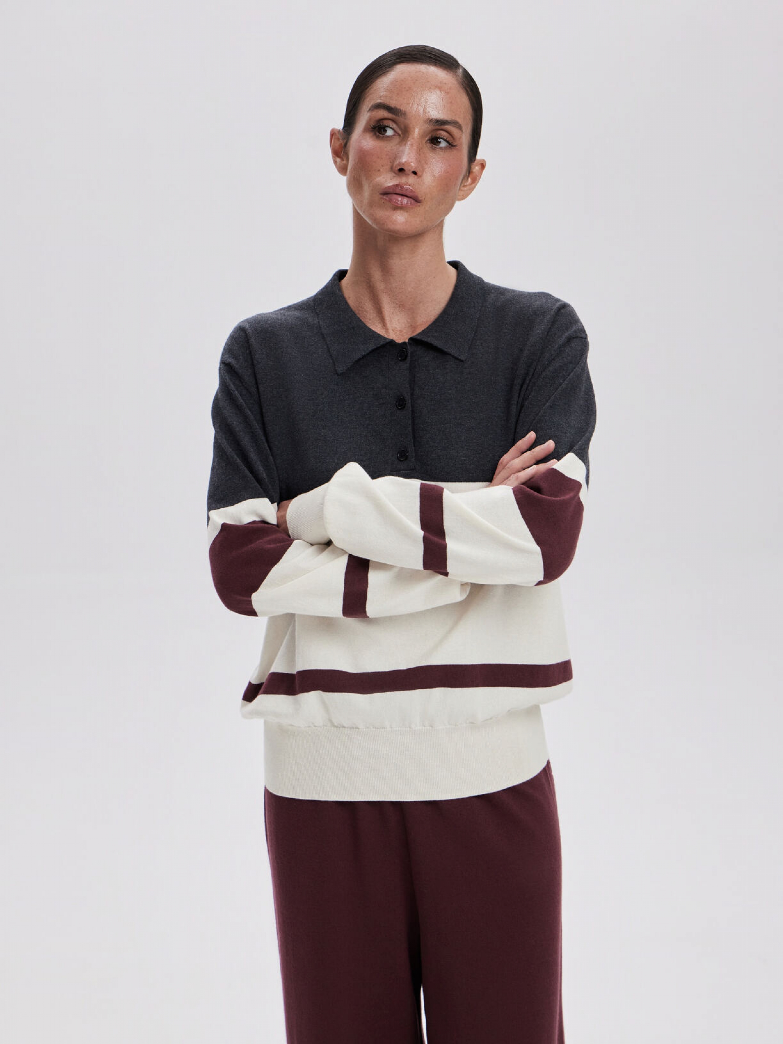 CHERRY STRIPES POLO JUMPER