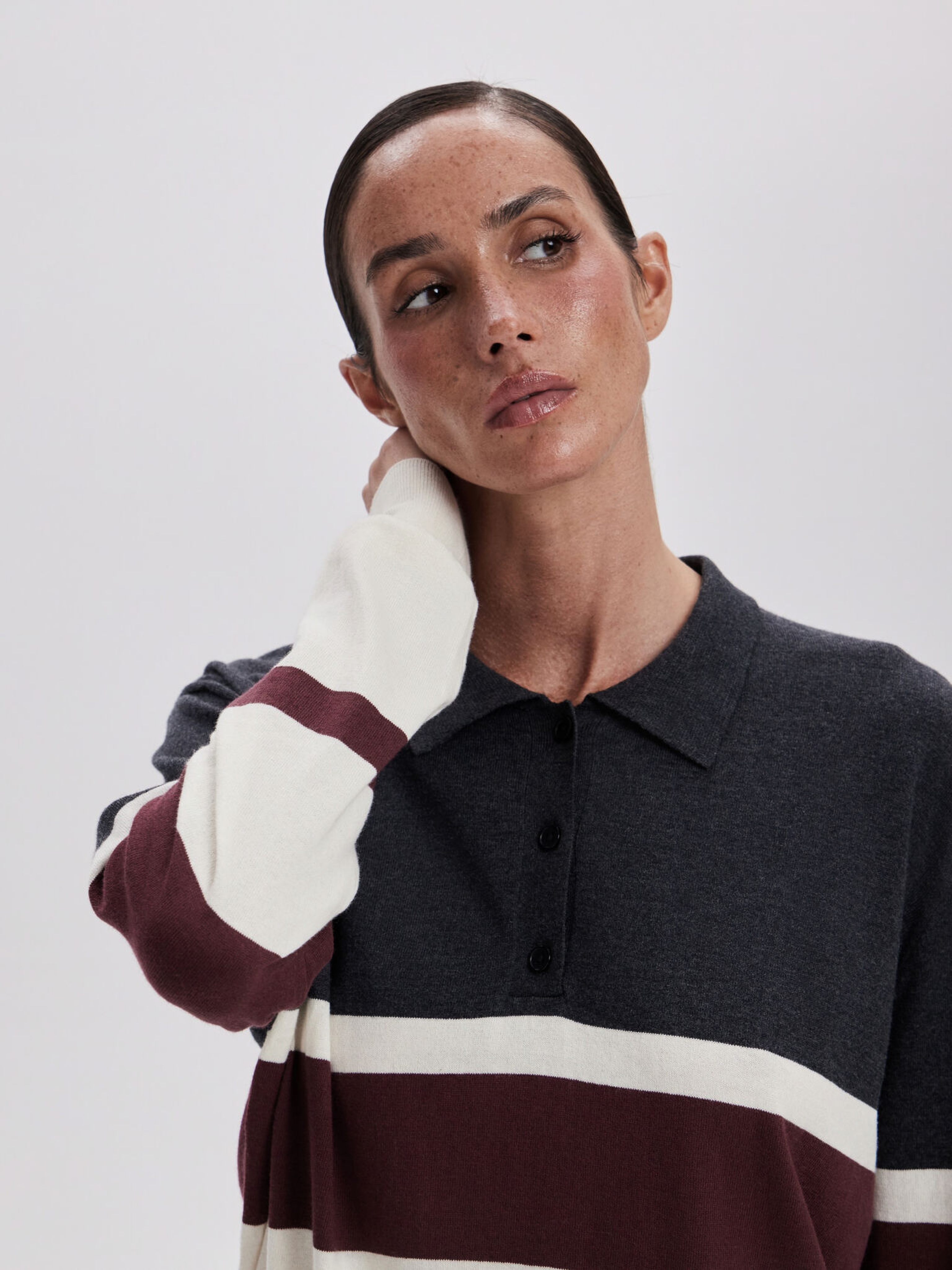 CHERRY STRIPES POLO JUMPER