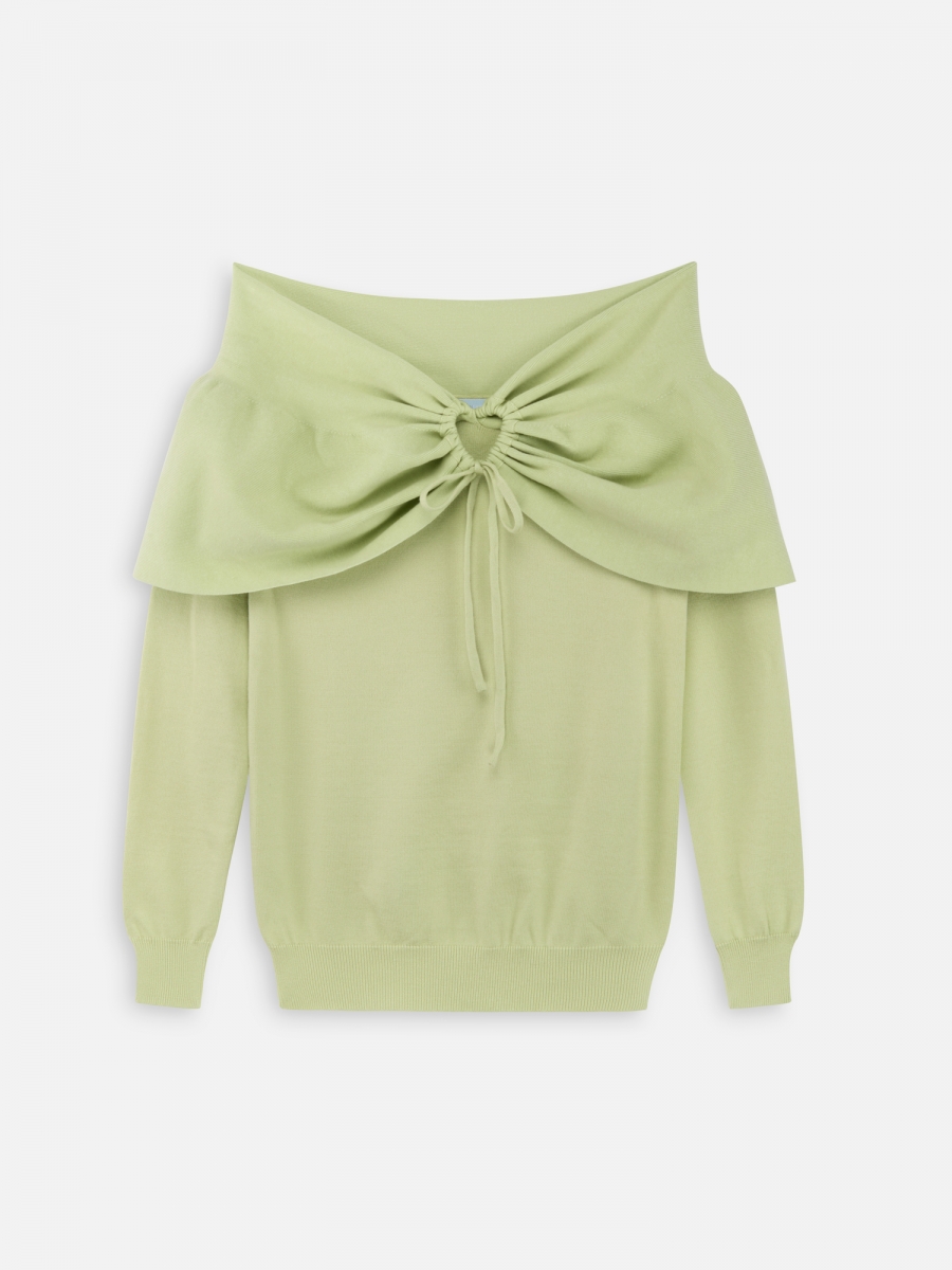 ДЖЕМПЕР 21 С ПЕЛЕРИНОЙ ВИСКОЗА ЗЕЛЕНЫЙ