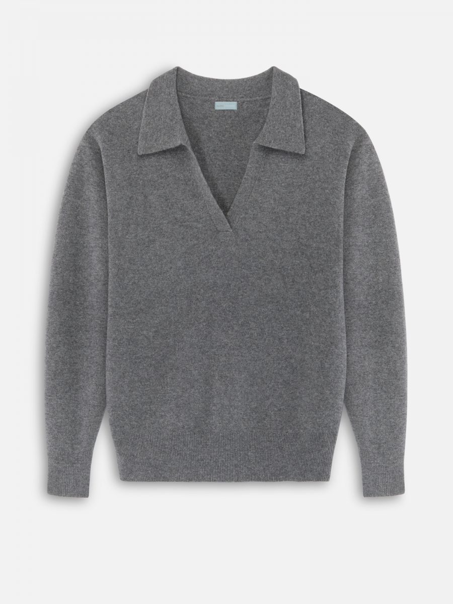 POLO SWEATER 1 CASHMERE GREY