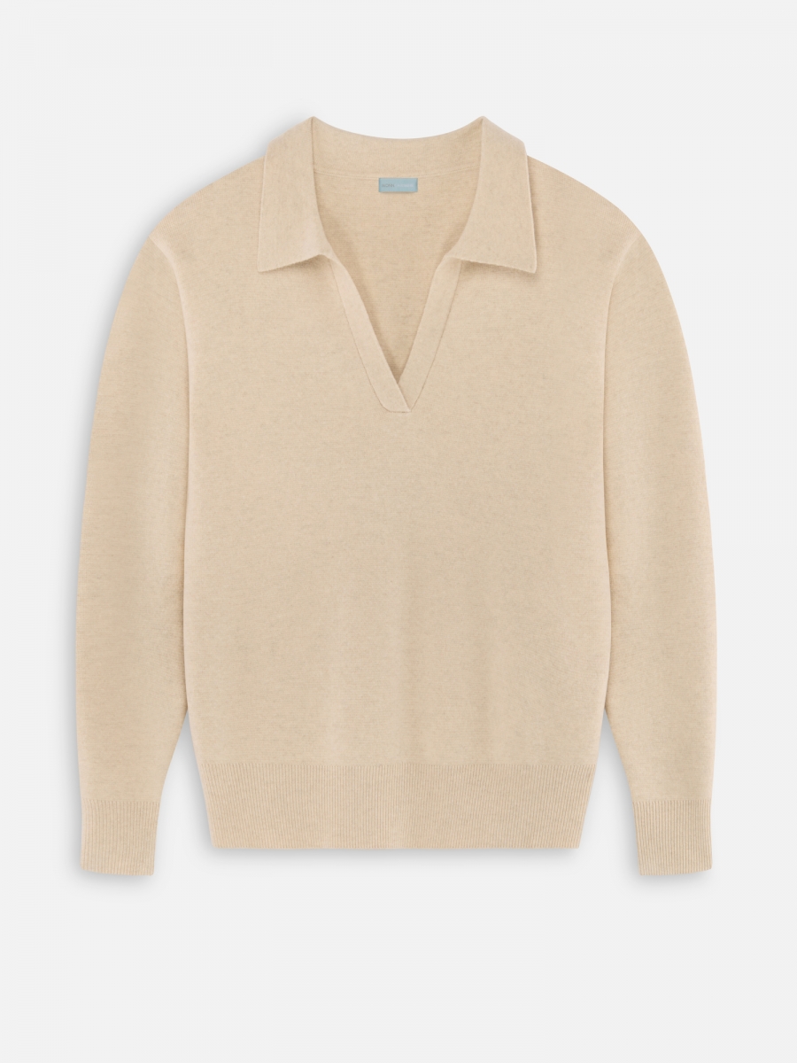 ДЖЕМПЕР-ПОЛО 2 КАШЕМИР БЕЖЕВЫЙ