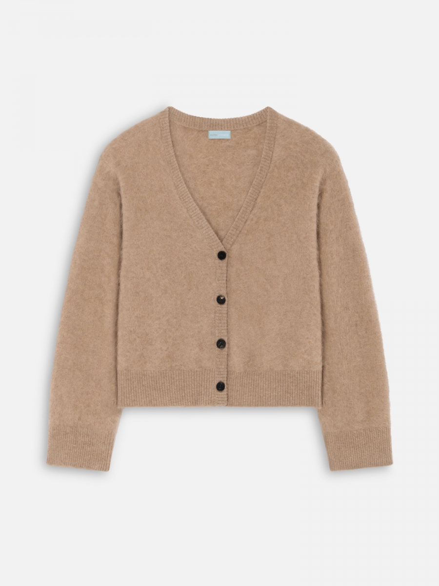 КАРДИГАН 5 ВЫЧЕСАННЫЙ КАШЕМИР БЕЖЕВЫЙ