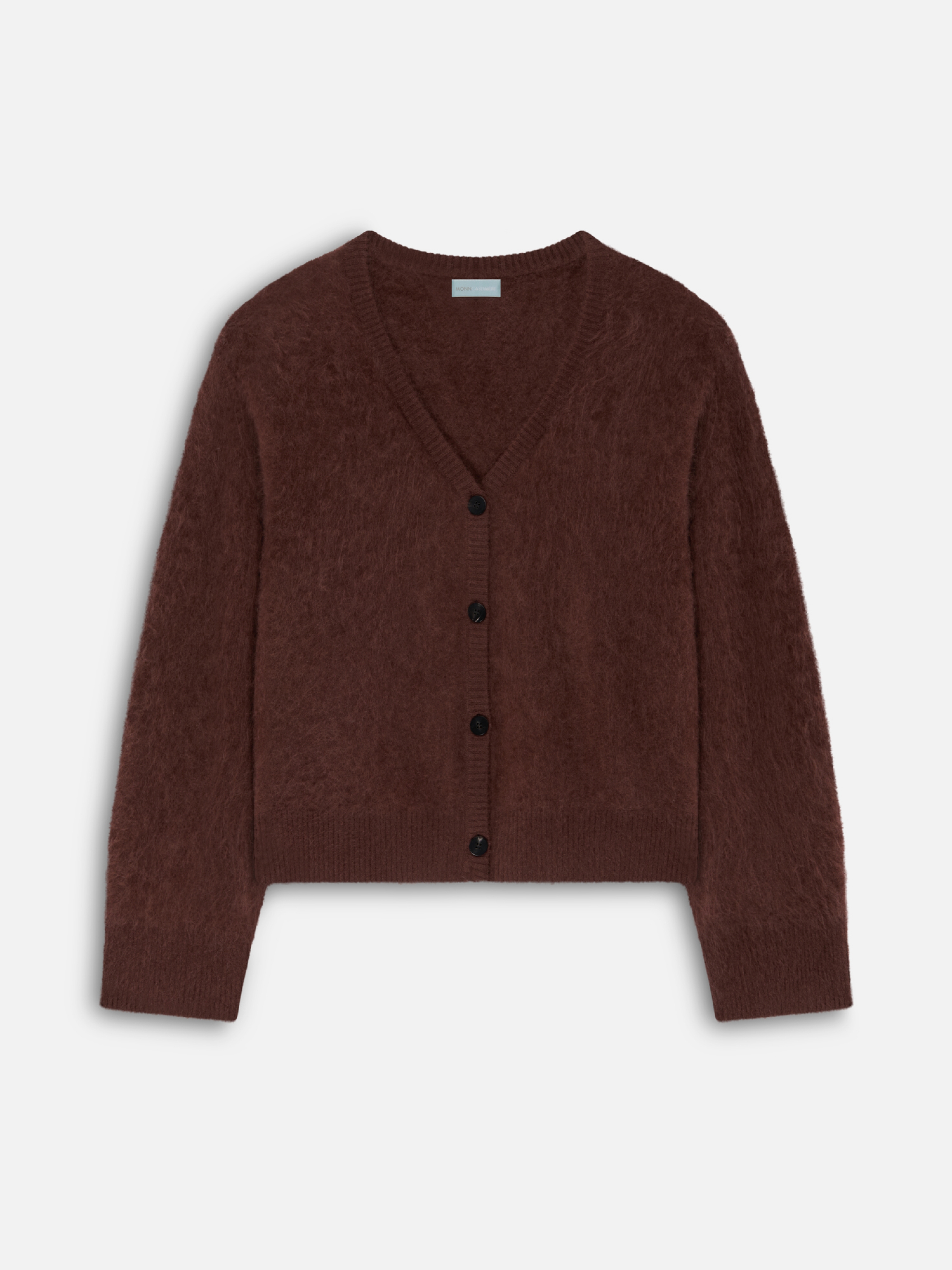 CARDIGAN 6 BRUSHED CASHMERE CHOCOLATE