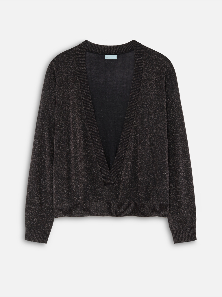 PULLOVER 3 VISCOSE LUREX BLACK