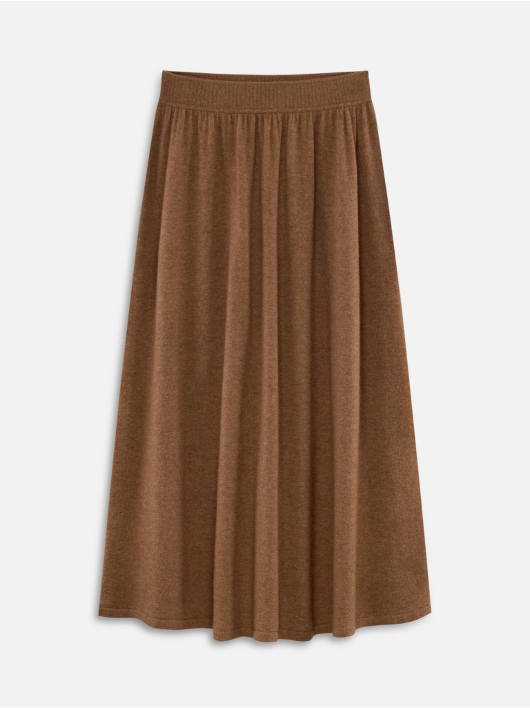 SKIRT 3 WOOL-CASHMERE CARAMEL