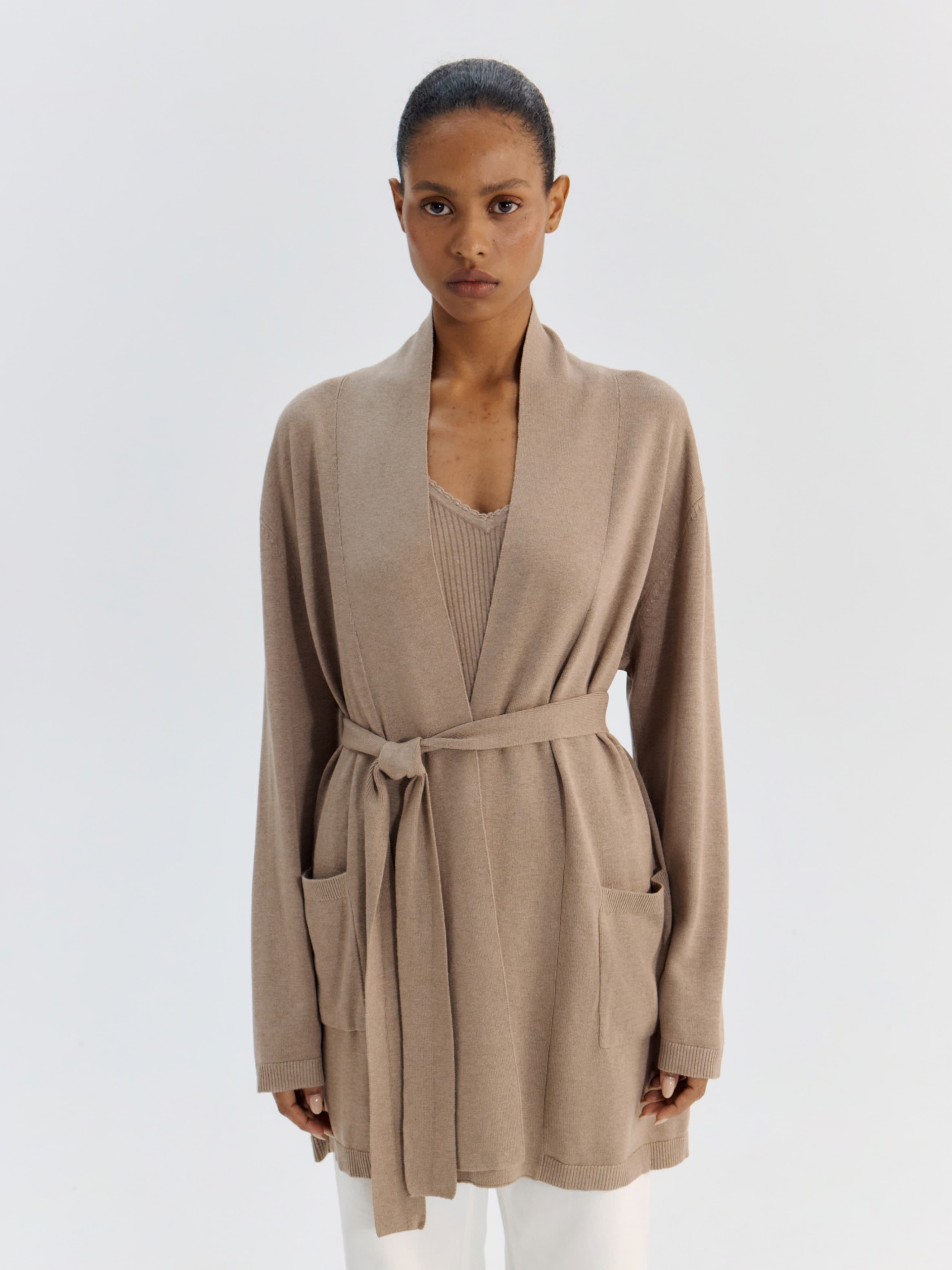 КАРДИГАН-КИМОНО С ПОЯСОМ BRULEE