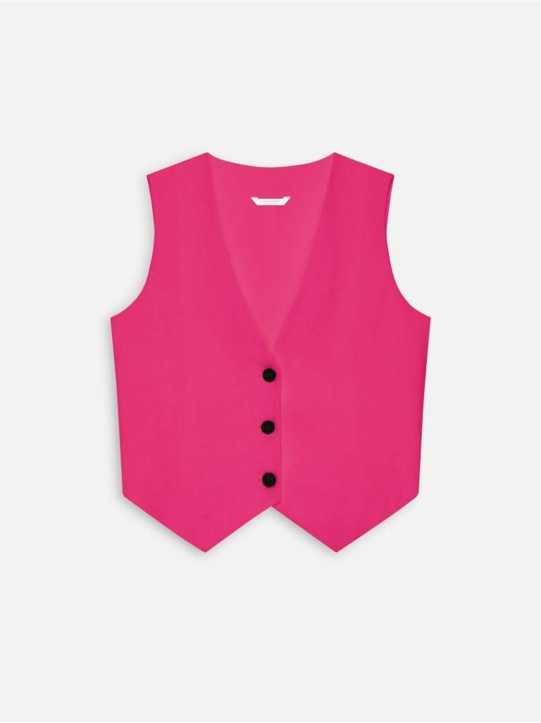 ЖИЛЕТ 1 ЛЕН МАЛИНОВЫЙ