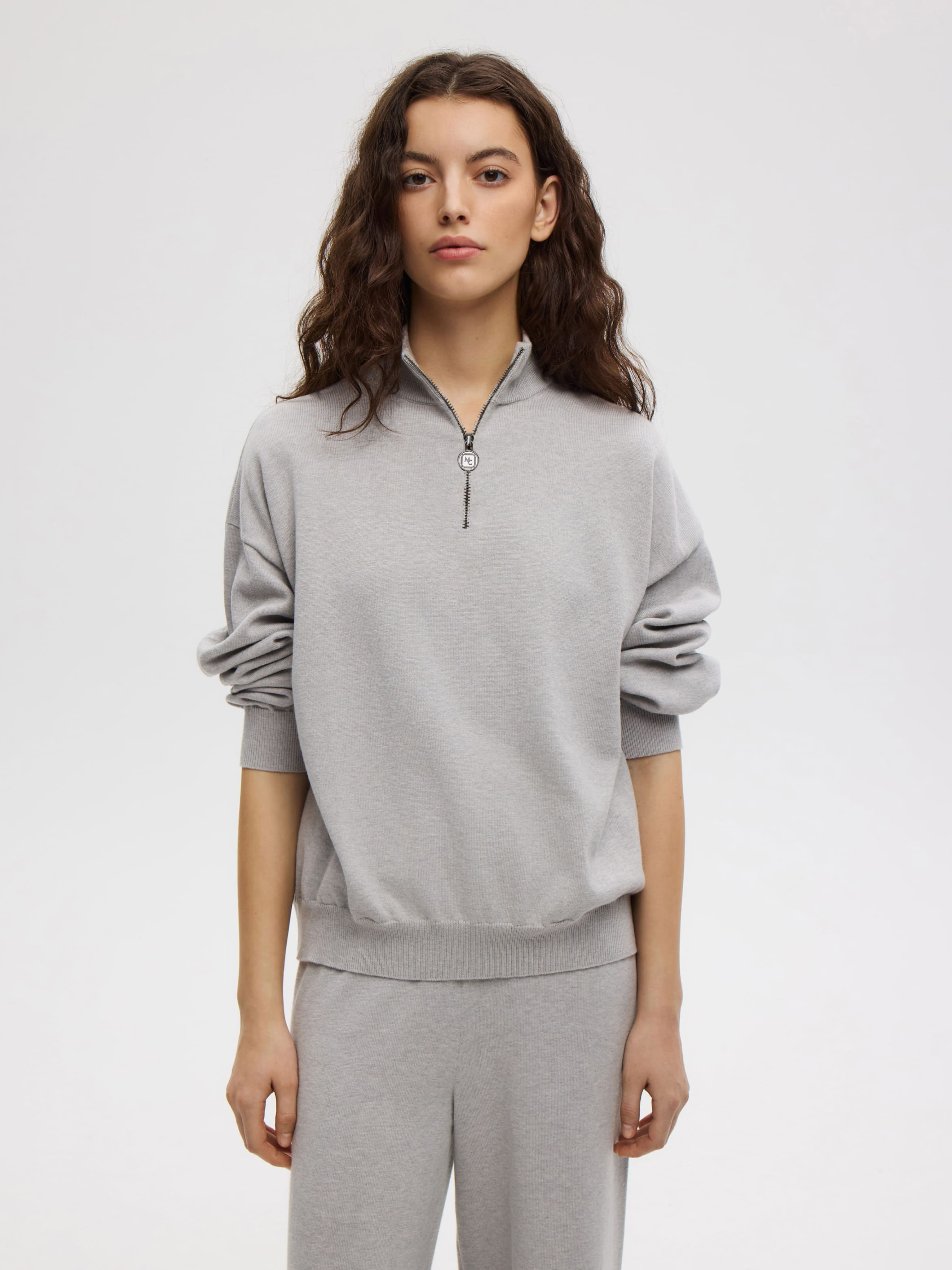 BALTIC GREY ZIP-UP SWEATSHIRT