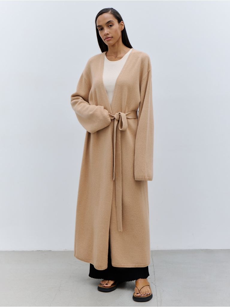 BEIGE CARDIGAN COAT