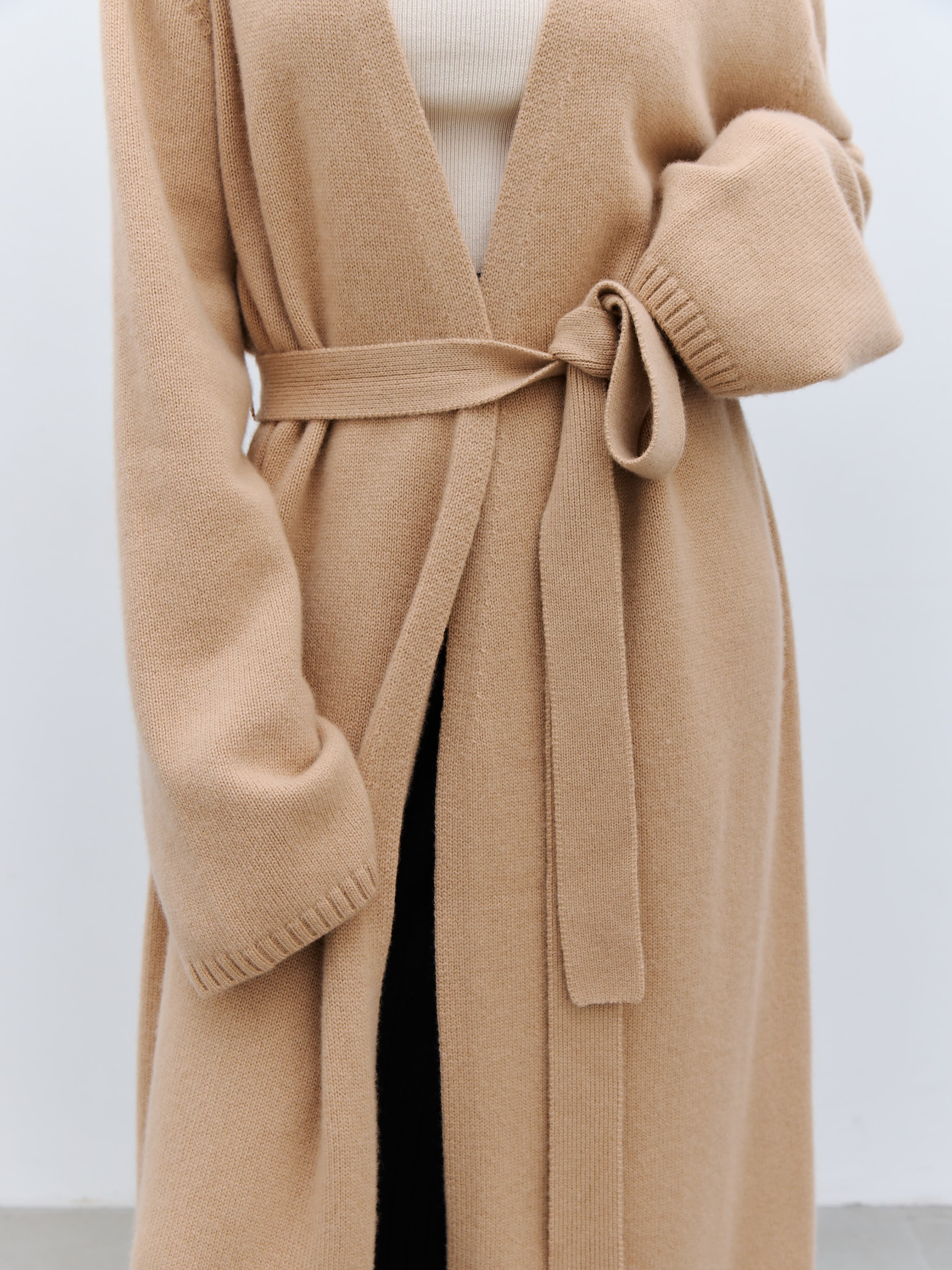 BEIGE CARDIGAN COAT