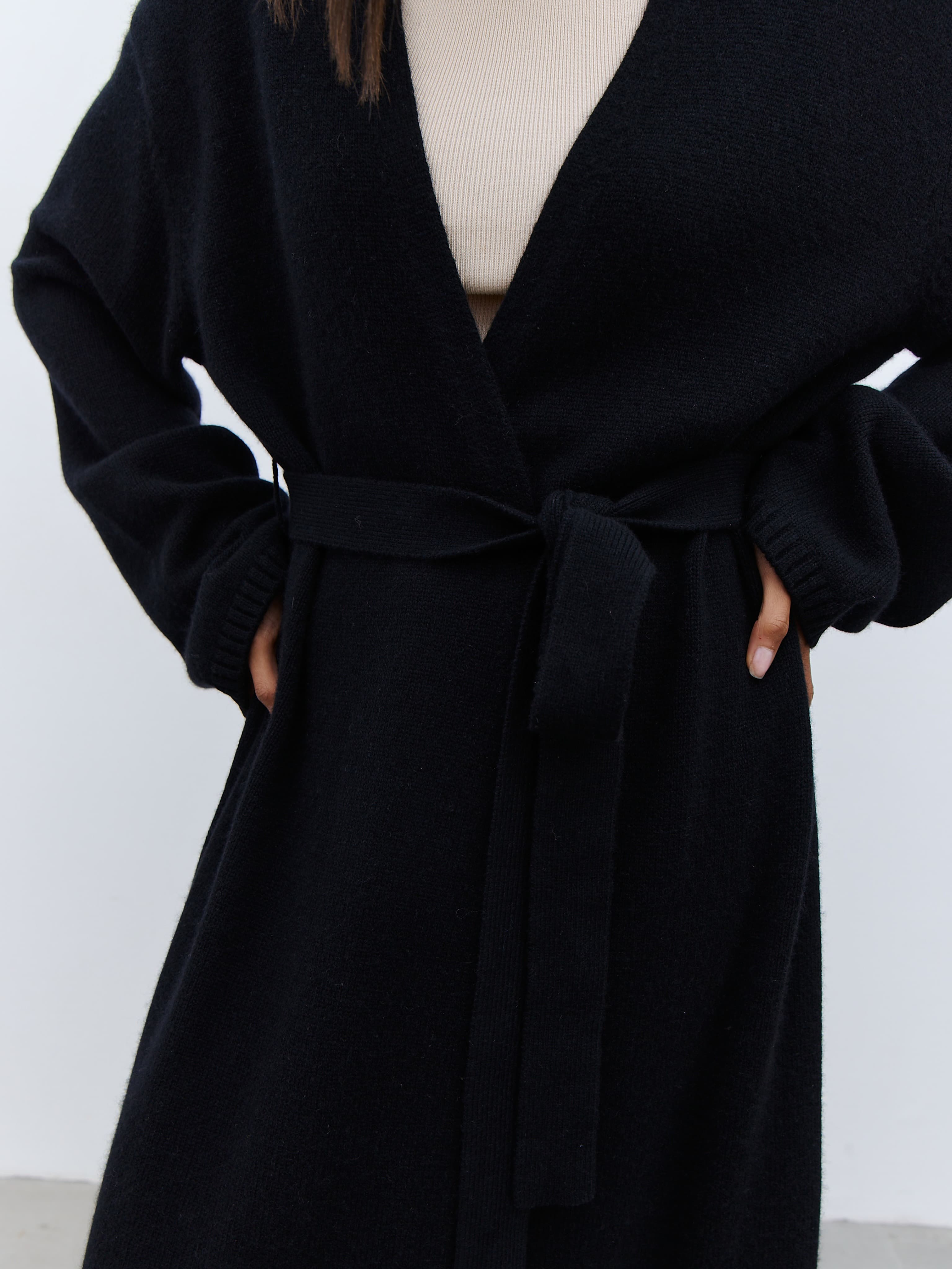 CARDIGAN COAT JUST BLACK