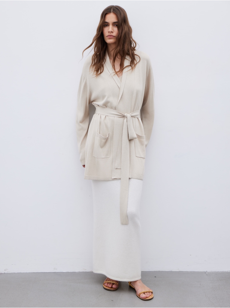 Belted kimono-cardigan TOFU