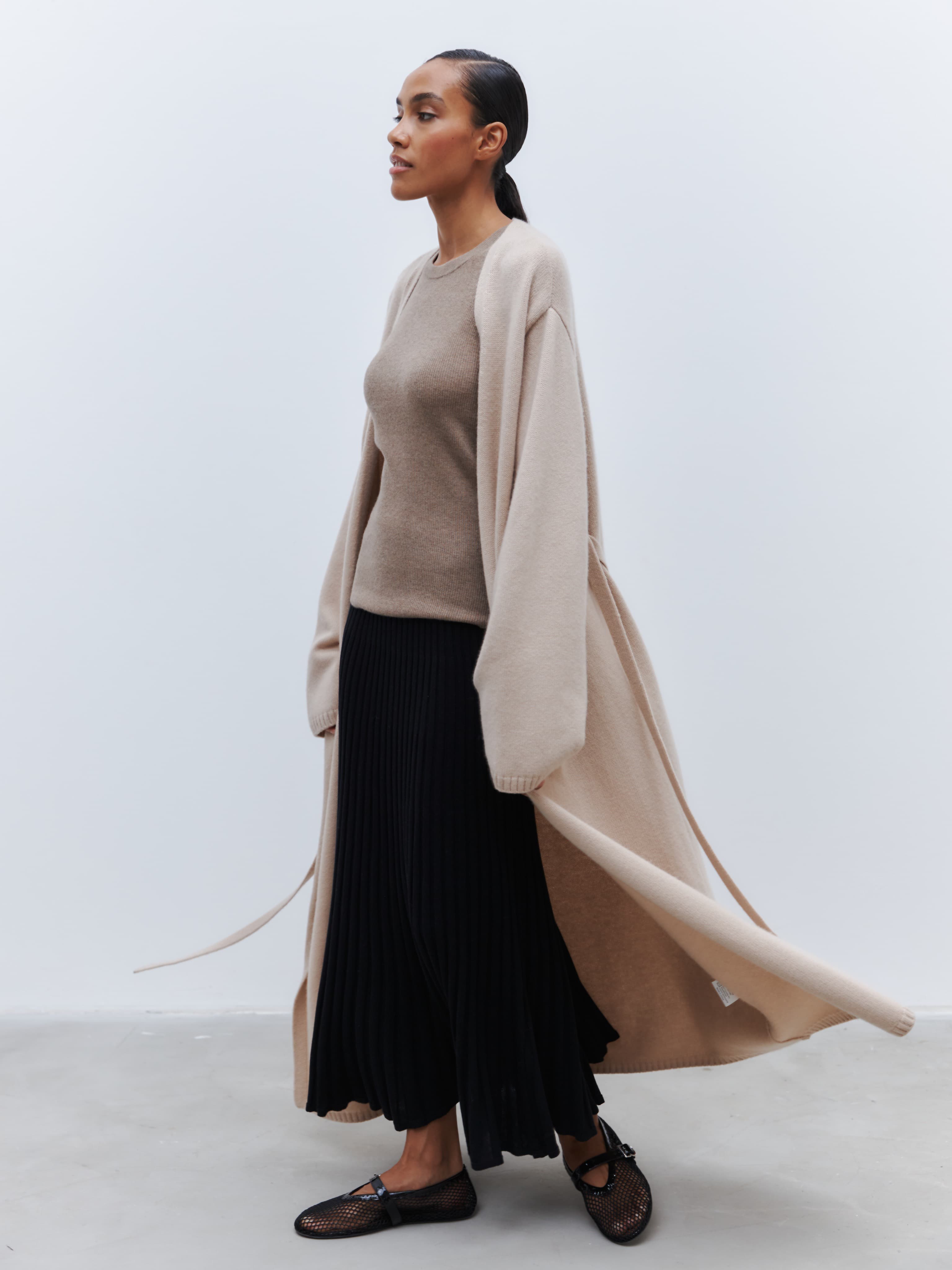 BEIGE CARDIGAN COAT