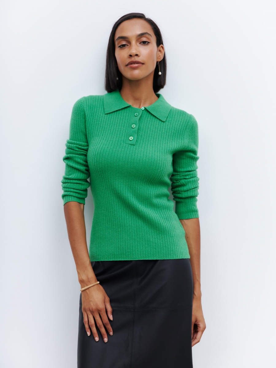 POLO-LONGSLEEVE BOTTEGA GREEN